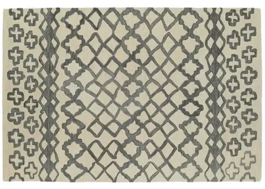 Rockwell Rug - Gray - Beige - Beige