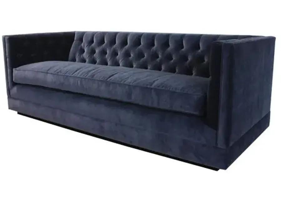 Draper Tuxedo Sofa - Navy Velvet - Kim Salmela - Handcrafted