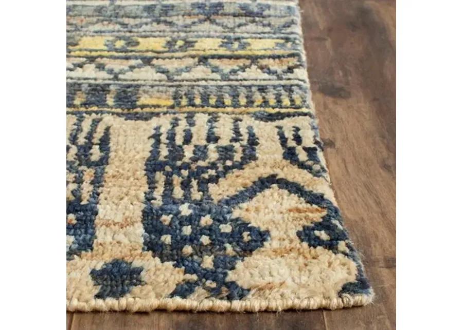 Boho Jute Rug - Blue - Blue