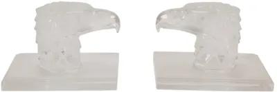 Lalique French Art Deco Crystal Bookends - The Emporium Ltd. - Clear