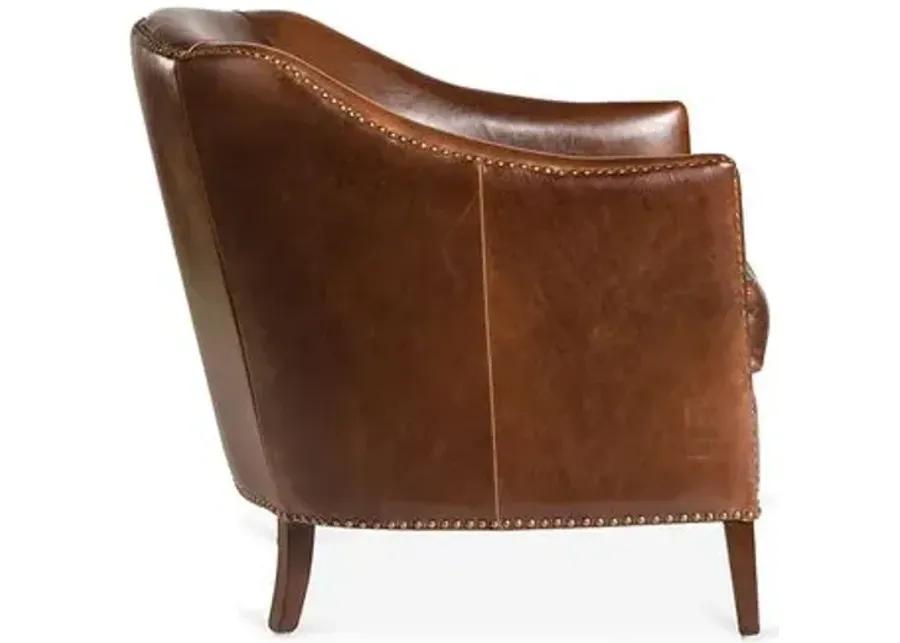 Verona Leather Club Chair - Saddle