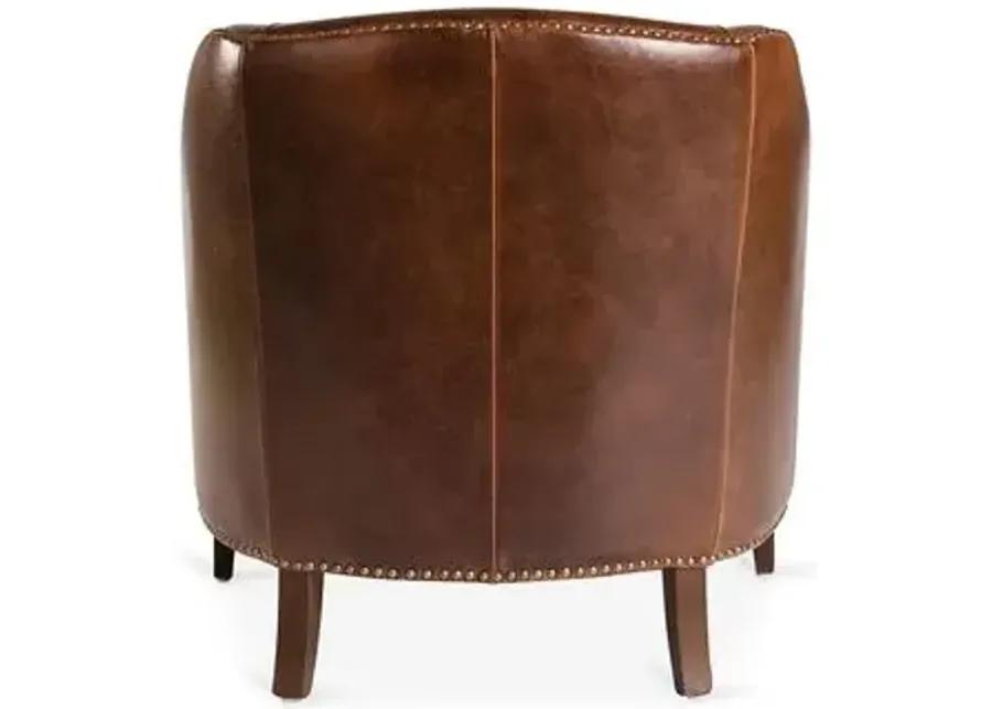 Verona Leather Club Chair - Saddle