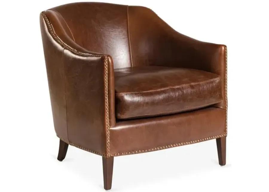 Verona Leather Club Chair - Saddle