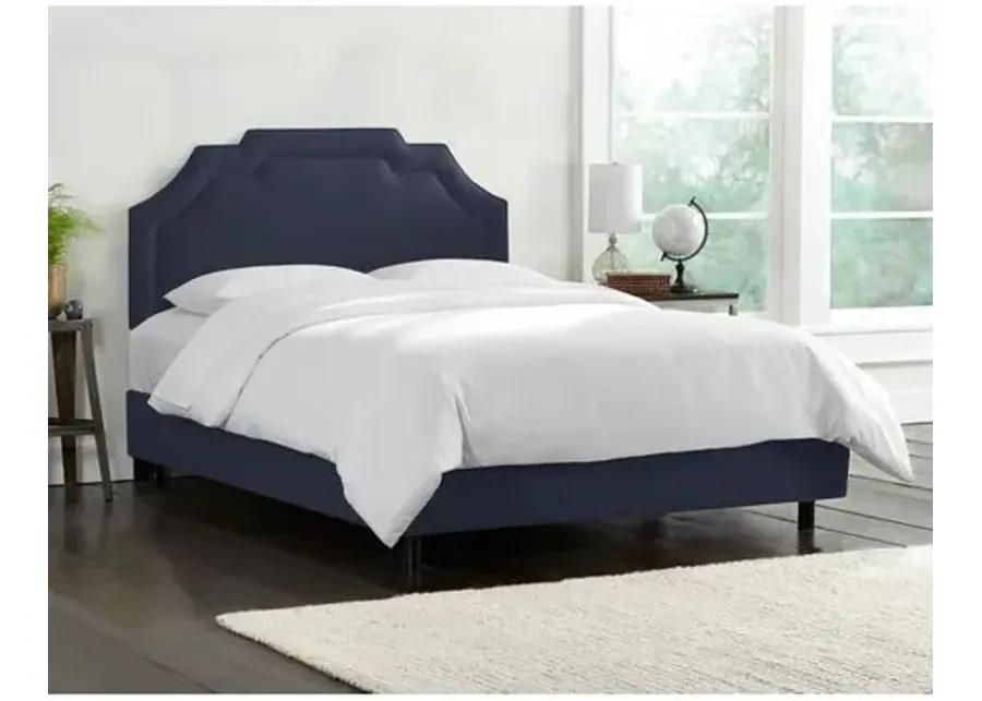 Lola Linen Bed - Handcrafted - Blue