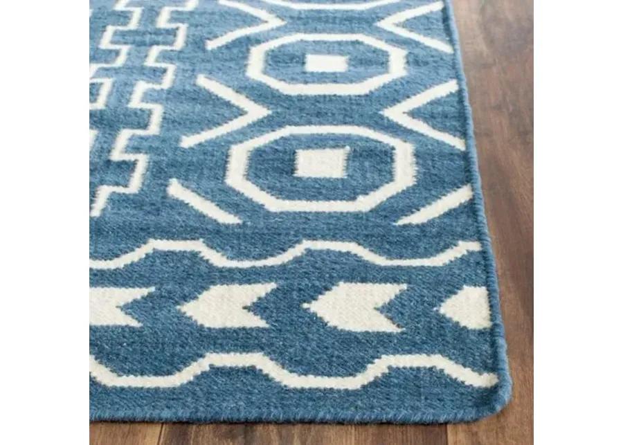 Adella Flat-Weave Rug - Blue - Blue