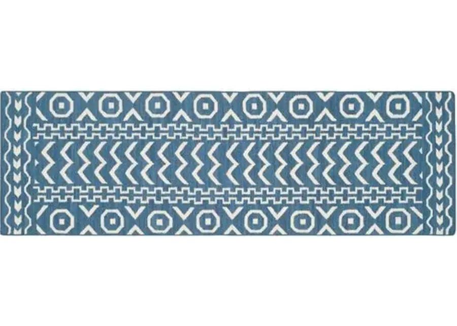 Adella Flat-Weave Rug - Blue - Blue