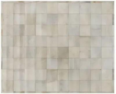 Stitched Blocks Hide - Ivory - Exquisite Rugs - Ivory - 8'x11'