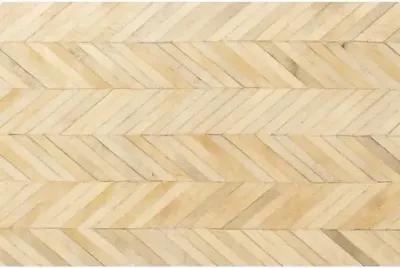 Stitched Herringbone Hide Rug - Ivory - Exquisite Rugs - Handcrafted - Ivory