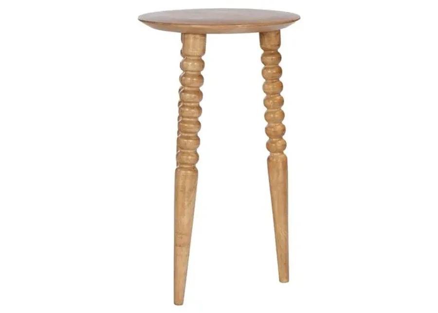 Julie Spindle Side Table - Walnut - Brown