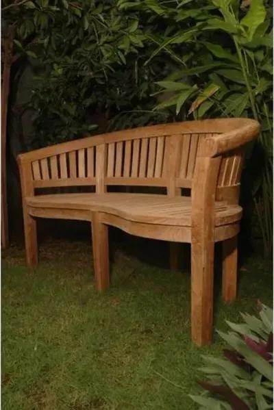 Curve 64" Outdoor Garden Bench - Teak - Beige