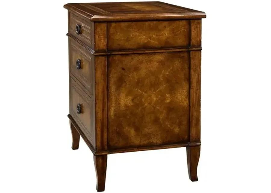 Brooksby 27" 3-Drawer Nightstand - Brown - Theodore Alexander