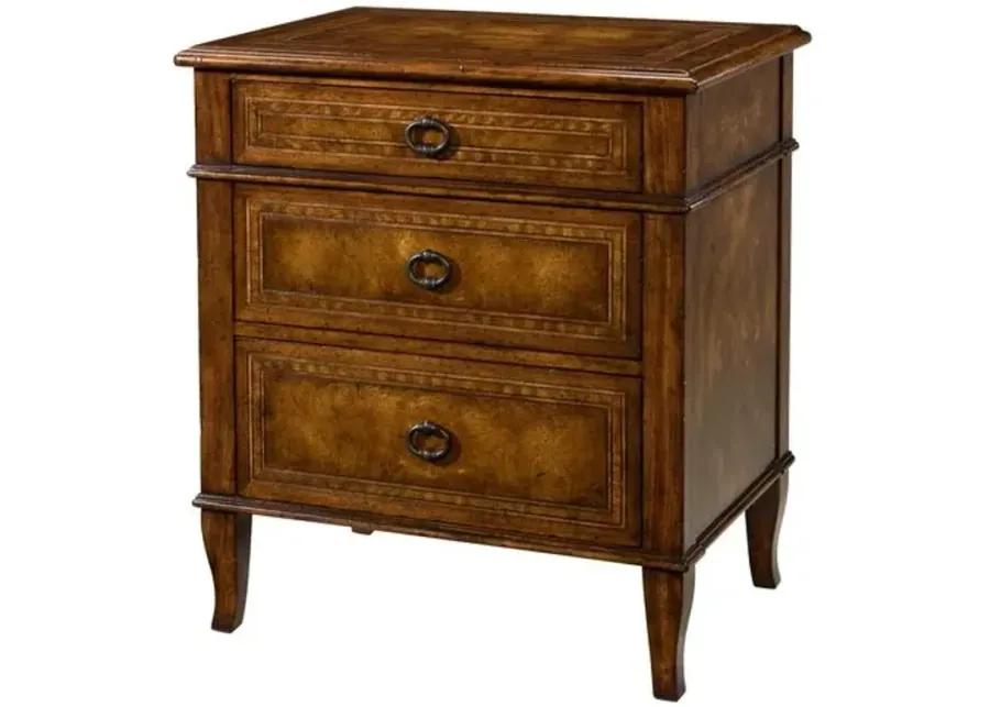 Brooksby 27" 3-Drawer Nightstand - Brown - Theodore Alexander