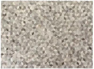 Stitched Blocks Hide - Silver - Exquisite Rugs - Gray - Gray - 11'6"x14'6"