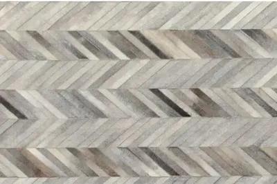 Stitched Herringbone Hide Rug - Silver - Exquisite Rugs - Gray - Gray