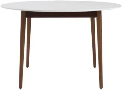 Lewis Round Dining Table - White/Walnut