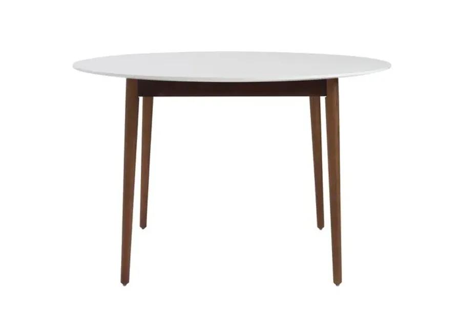 Lewis Round Dining Table - White/Walnut