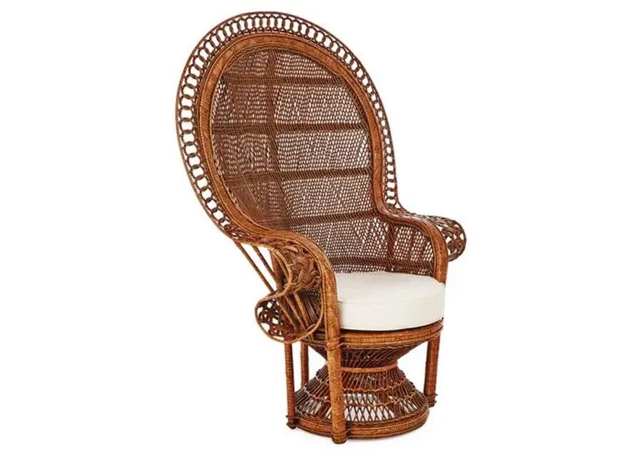 Peacock Accent Chair - Natural - Brown, Comfortable, Durable, Cushioned