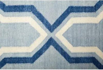 Celeste Dhurrie Rug - Blue - Blue