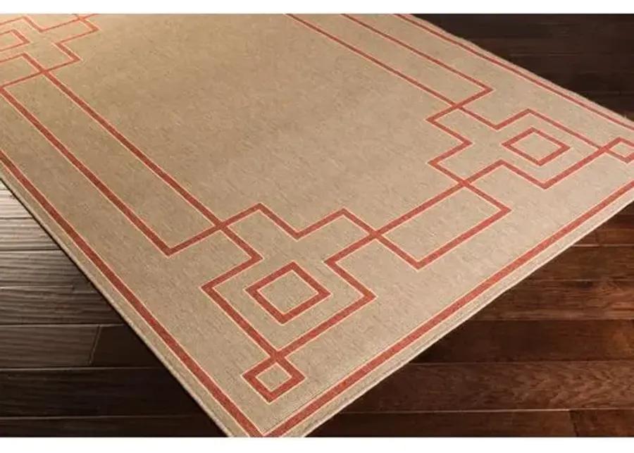 Richmond Outdoor Rug - Neutral/Red - Brown - Brown