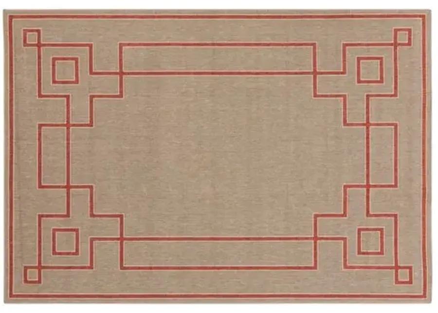 Richmond Outdoor Rug - Neutral/Red - Brown - Brown