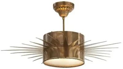 Visual Comfort - Soleil Small Semi-Flush Mount - Antique Brass - Gold