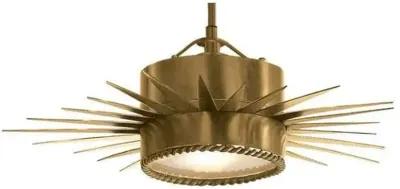 Visual Comfort - Soleil Small Semi-Flush Mount - Antique Brass - Gold