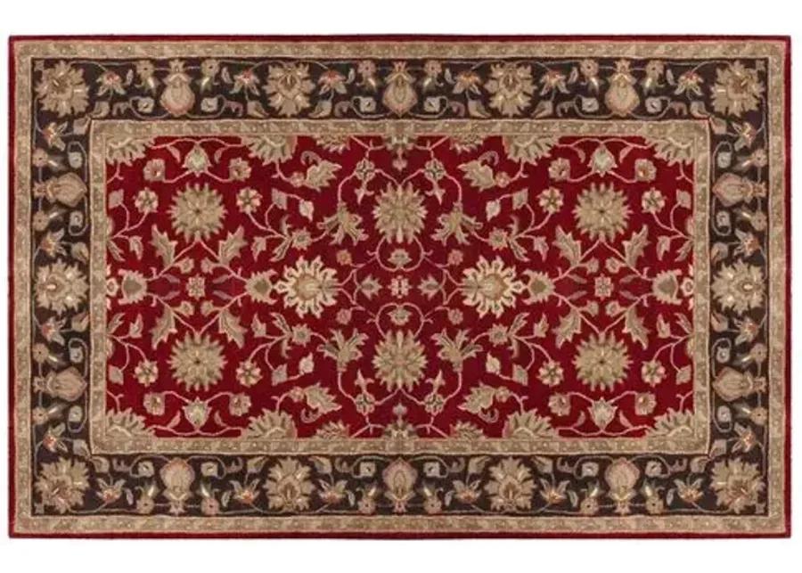 Petunia Rug - Wine/Black - Red - Red