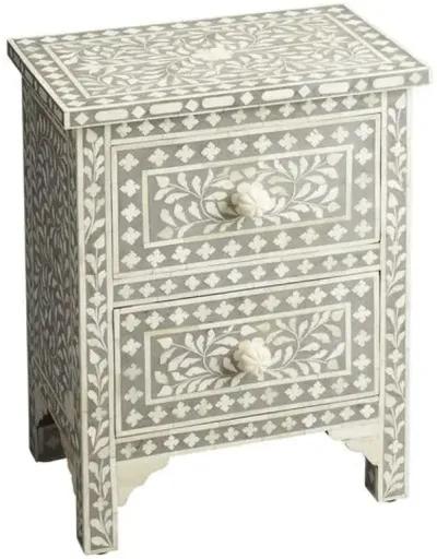 Layla Bone-Inlay Nightstand - Gray - Handcrafted