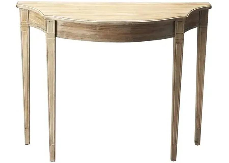 Abigail Demilune Console - Natural - Ivory