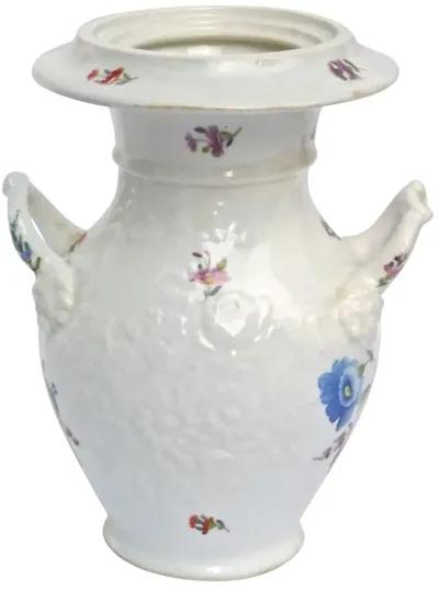 Antique Porcelain Floral Vase - Vermilion Designs - White