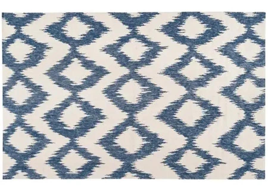 Kendall Flat-Weave Rug - Navy - Blue - Blue