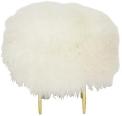 Curly Rachel Tibetan Stool - Warm White - Le-Coterie