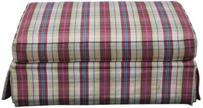 Large Plaid Ottoman - Something Vintage - Beige