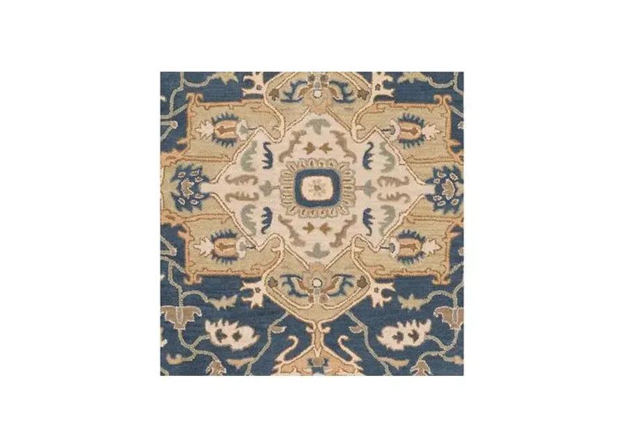 Kalle Rug - Navy/Beige - Beige