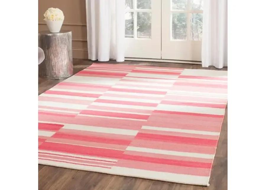 Arlin Flat-Weave Rug - Pink/Ivory - Pink