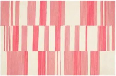 Arlin Flat-Weave Rug - Pink/Ivory - Pink