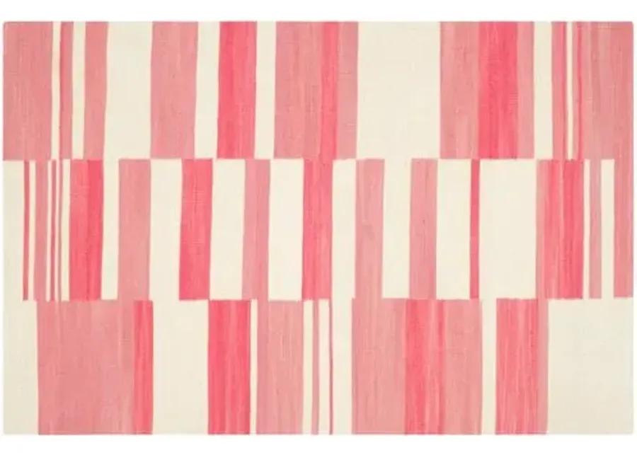 Arlin Flat-Weave Rug - Pink/Ivory - Pink