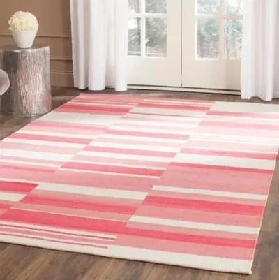 Arlin Flat-Weave Rug - Pink/Ivory - Pink