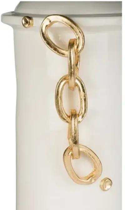 Chainlink Table Lamp - White/Gold - Bradburn Home