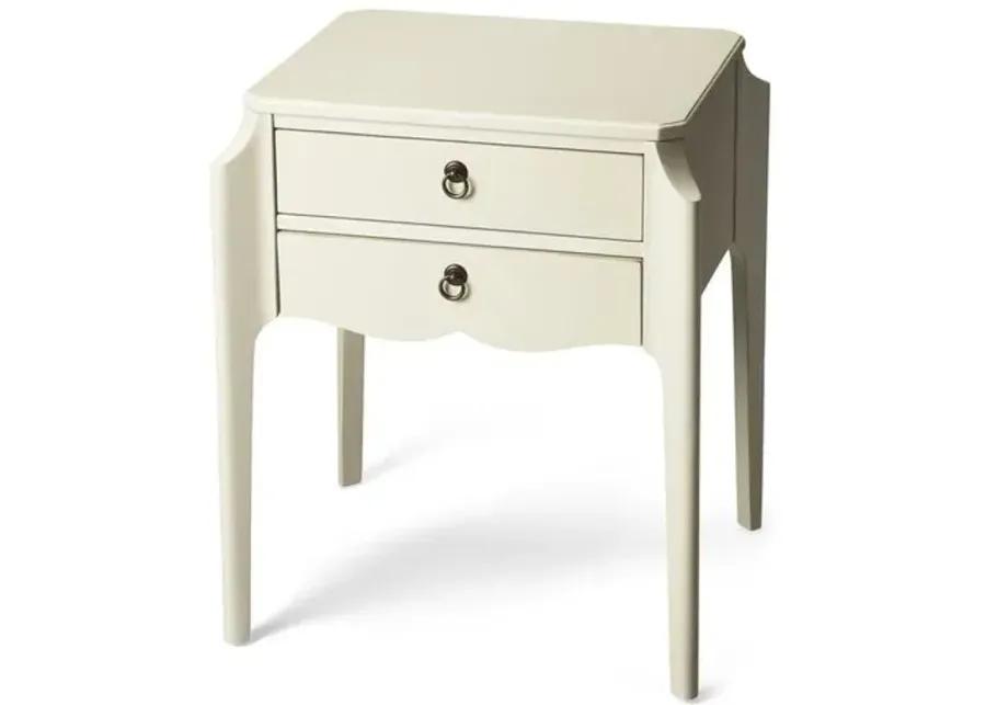 Emily 2-Drawer Nightstand - White