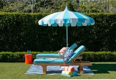 Pagoda Patio Umbrella - Aruba/White - Blue