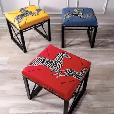 Medallion Zebra Scalamandre Right Facing Single Bench - Red/Black - Port 68