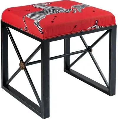 Medallion Zebra Scalamandre Right Facing Single Bench - Red/Black - Port 68