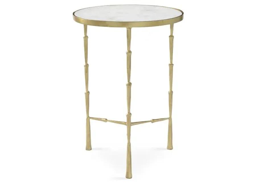 Spike Side Table with White Marble - Global Views