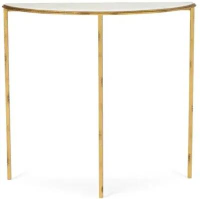 Hammered Console - Gold/White Marble - Global Views - Ivory