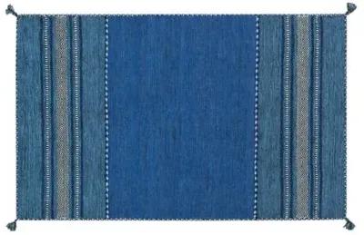 Jalo Flat-Weave Rug - Blue - Blue