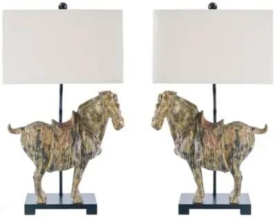 Southern Living Set of 2 Dynasty Horse Lamps - Distressed - Regina Andrew