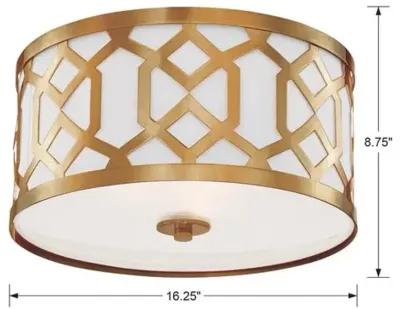 Jennings 3-Light Ceiling Mount - Brass - Crystorama - Gold