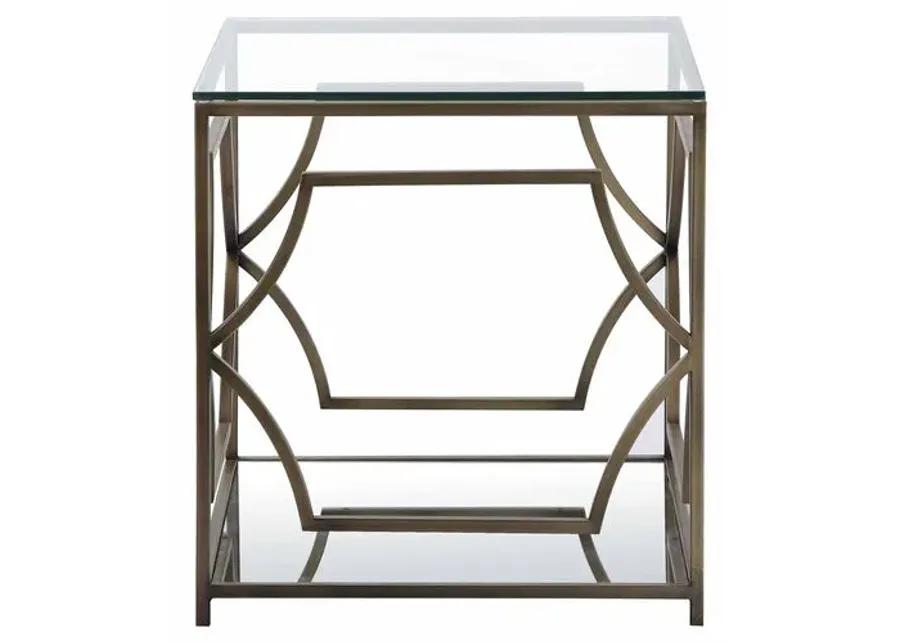 Edward Side Table - Brass - Brown