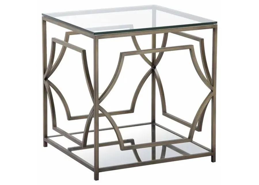 Edward Side Table - Brass - Brown